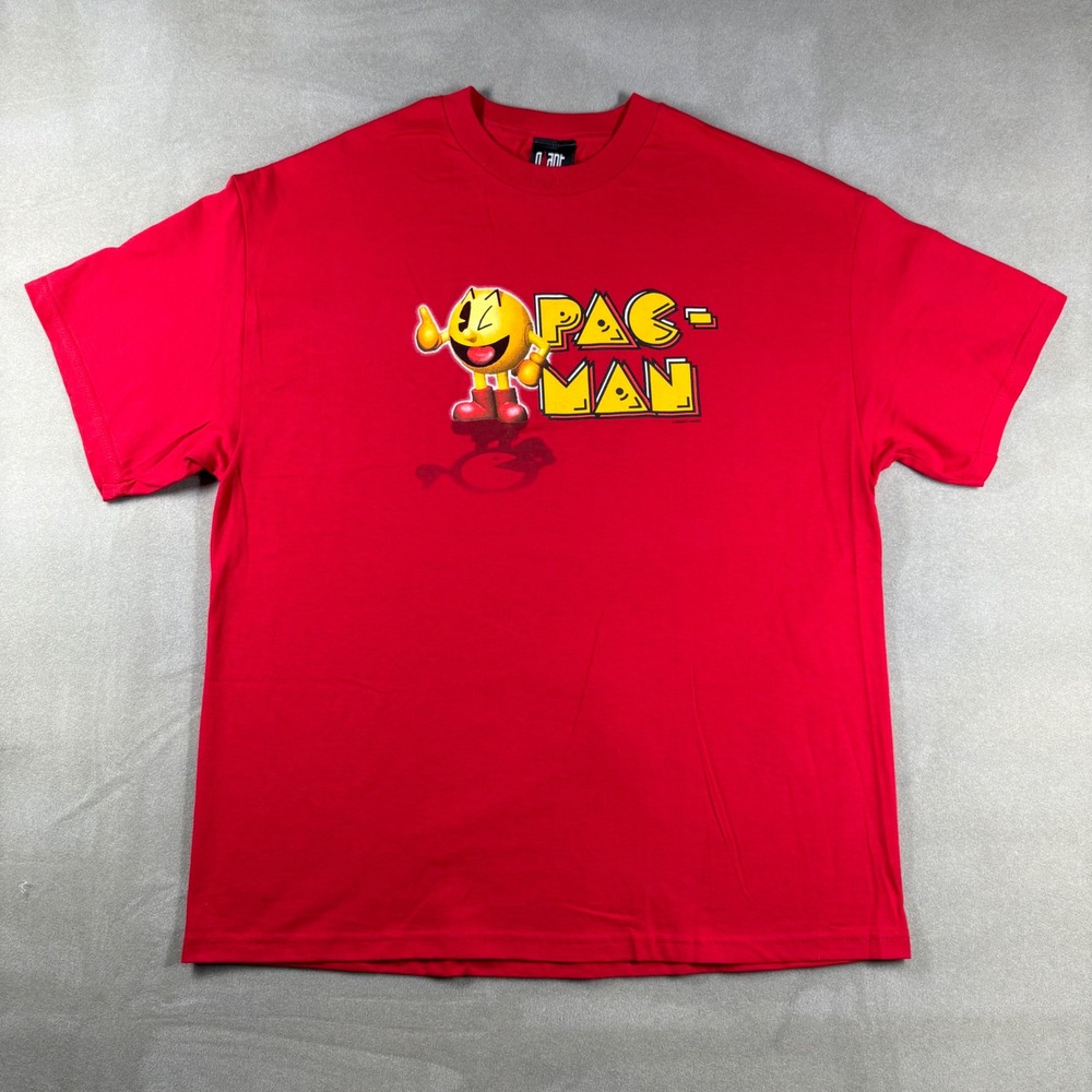 Vintage Pac-Man Giant T-Shirt Mens XL Red Y2K Retro Gaming Namco Graphic Tee